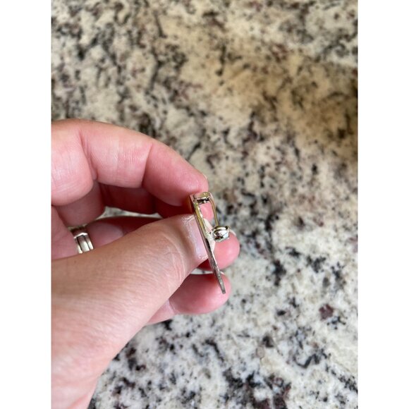 Vintage Silver Tone  Circle Brooch Geometric Etched Round Pin Minimalist Jewelry - Picture 4 of 4